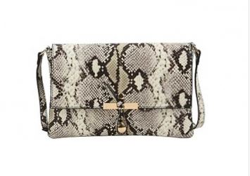 FASHION SNAKE PRINT LEATHER TOGGLE FLAP CROSSBODY BAG