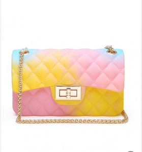 Quilt Embossed Multi Color Jelly Classic Shoulder Bag