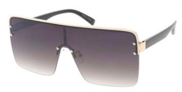 Large Square Metal Shield Fashion Sunglasses