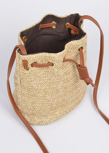 Whole Straw Shoulder Strap Tote Bag - Ivory