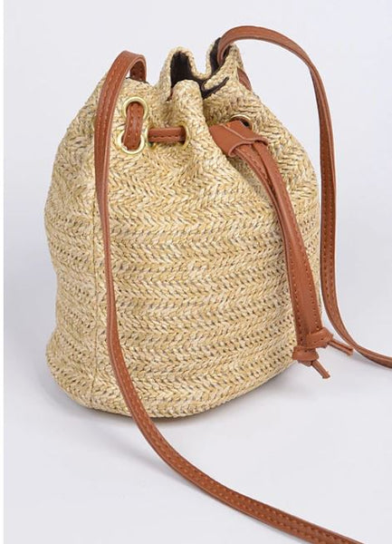 Whole Straw Shoulder Strap Tote Bag - Ivory